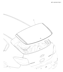 VIDRIO TRASERO - PARTES DEL ASIENTO - AJUSTADOR Chevrolet Cruze Hatchback - Europe 2012-2017 PP,PQ,PR68 REAR WINDOW