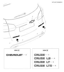 BODY MOLDINGS-SHEET METAL-REAR COMPARTMENT HARDWARE-ROOF HARDWARE Chevrolet Cruze Wagon - Europe 2013-2017 PP,PQ,PR35 ORNAMENTATION/BODY