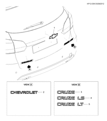 BODY MOLDINGS-SHEET METAL-REAR COMPARTMENT HARDWARE-ROOF HARDWARE Chevrolet Cruze Wagon - LAAM 2013-2017 PS,PT,PU35 ORNAMENTATION/BODY
