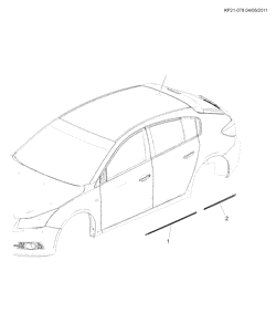 ДОПОЛНИТЕЛЬНОЕ ОБОРУДОВАНИЕ Chevrolet Cruze Notchback - Europe 2012-2017 PP,PQ,PR69 ACCESSORY PKG MOLDING KIT, BODY SIDE LWR