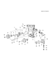 4-CYLINDER ENGINE Chevrolet Sail 2012-2014 ST ENGINE ASM-1.4L L4 PART 4 FRONT COVER WITH WATER PUMP(LCU)