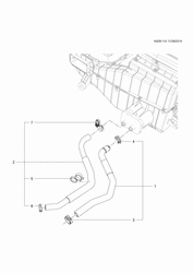 FRONT END SHEET METAL-HEATER-MAINTENANCE Chevrolet Sail 2010-2014 SS,SN,ST HOSES & PIPES/HEATER (LCU,KB7)