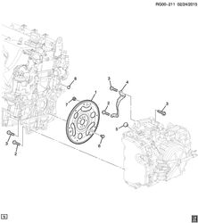 4-CYLINDER ENGINE Chevrolet Malibu - LAAM 2013-2013 GR,GS69 ENGINE TO TRANSMISSION MOUNTING (LE9/2.4U, AUTOMATIC MH8)
