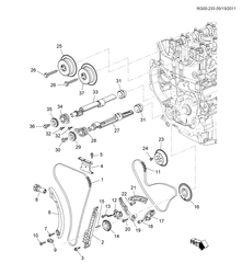 MOTOR 6 CILINDROS Chevrolet Captiva 2013-2015 LR,LU,LV,LX26 ENGINE ASM-2.4L L4 PART 3 TIMING CHAIN, GEARS AND PULLEYS(LE9/2.4U)