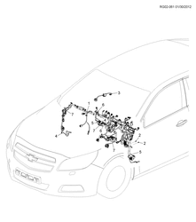 CABLEADO DE CHASIS-LUCES Chevrolet Malibu - LAAM 2014-2016 GR,GS,GT69 ARNÉS CABLEADO/PANEL INSTRUMENTOS