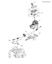 КОРОБКА ПЕРЕДАЧ-ТОРМОЗА Chevrolet Malibu - LAAM 2012-2013 GR,GS69 SHIFT CONTROL/AUTOMATIC TRANSMISSION (MH8)