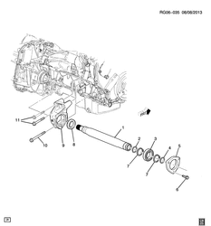 FRONT SUSPENSION-STEERING Chevrolet Malibu - LAAM 2013-2013 GR,GS69 DRIVE AXLE/FRONT INTERMEDIATE (AUTOMATIC MH8)