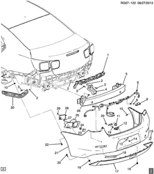 РАМЫ-ПРУЖИНЫ - АМОРТИЗАТОРЫ - БАМПЕРЫ Chevrolet Malibu - LAAM 2014-2016 GS,GT69 BUMPER/REAR (PARK ASSIST UD7, SIDE SENSOR UFT)