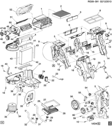 BODY MOUNTING-AIR CONDITIONING-INSTRUMENT CLUSTER Chevrolet Malibu - LAAM 2014-2016 GR,GT69 A/C & HEATER MODULE ASM (RHD, EXC AUTOMATIC CONTROLS CJ2)