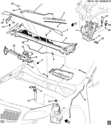 PARABRISA - LIMPADOR - ESPELHOS - PAINEL DE INSTRUMENTO - CONSOLE - PORTAS Chevrolet Malibu - LAAM 2013-2013 GR,GS69 WIPER SYSTEM/WINDSHIELD (RHD)