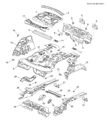 BODY MOLDINGS-SHEET METAL-REAR COMPARTMENT HARDWARE-ROOF HARDWARE Chevrolet Malibu - LAAM 2014-2016 GR,GS,GT69 SHEET METAL/BODY PART 5-UNDERBODY & REAR END