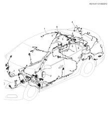 BODY WIRING-ROOF TRIM Chevrolet Malibu - LAAM 2014-2016 GR,GS,GT69 WIRING HARNESS/BODY