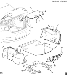 REAR SEAT TRIM-CARPETS Chevrolet Malibu - LAAM 2014-2016 GR,GS,GT69 COMPARTMENT TRIM/REAR