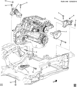 4-ЦИЛИНДРОВЫЙ ДВИГАТЕЛЬ Chevrolet Aveo/Sonic - LAAM 2012-2012 JB,JC,JD48-69 ENGINE & TRANSMISSION MOUNTING (LDD/1.4F, AUTOMATIC TRANSMISSION MH9)