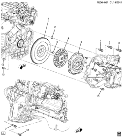 MOTEUR 4 CYLINDRES Chevrolet Aveo/Sonic - Europe 2012-2016 JG,JH,JJ48-69 ENGINE TO TRANSMISSION MOUNTING (LDC/1.2-3,LWD/1.2X,LDD/1.4F, MANUAL M26)