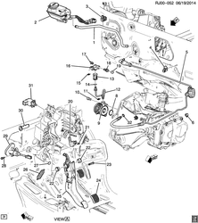 4-ЦИЛИНДРОВЫЙ ДВИГАТЕЛЬ Chevrolet Aveo/Sonic - LAAM 2014-2016 JC48 CLUTCH PEDAL & CYLINDERS (RHD, MANUAL TRANSMISSION MR5)
