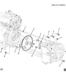 4-ЦИЛИНДРОВЫЙ ДВИГАТЕЛЬ Chevrolet Tracker/Trax - LAAM 2013-2015 JB,JC76 ENGINE TO TRANSMISSION MOUNTING (2H0/1.8-5, AUTOMATIC MH8, MHB)