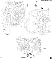 4-ЦИЛИНДРОВЫЙ ДВИГАТЕЛЬ Chevrolet Tracker/Trax - LAAM 2013-2017 JB,JC76 ENGINE TO TRANSMISSION MOUNTING (2H0/1.8-5, MANUAL M4P)