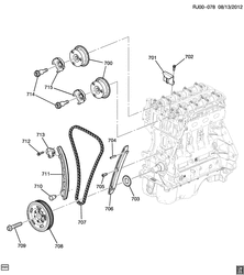 4-CYLINDER ENGINE Chevrolet Tracker/Trax - LAAM 2014-2017 JB,JC76 ENGINE ASM-1.4L L4 PART 7 TIMING CHAIN & RELATED PARTS (LUJ/1.4-8)