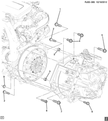 4-ЦИЛИНДРОВЫЙ ДВИГАТЕЛЬ Chevrolet Tracker/Trax - Europe 2013-2015 JG,JH76 ENGINE TO TRANSMISSION MOUNTING (LUD/1.7L, MANUAL MZ4)