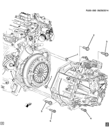 4-ЦИЛИНДРОВЫЙ ДВИГАТЕЛЬ Chevrolet Tracker/Trax - LAAM 2015-2015 JB,JC76 ENGINE TO TRANSMISSION MOUNTING (LUJ/1.4-8, MANUAL M7Y)