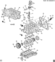 MOTOR 4 CILINDROS Chevrolet Tracker/Trax - LAAM 2015-2015 JB,JC76 ENSAMBLE DEL MOTOR - DIESEL PART 1 BLOQUE DE CILINDROS Y PARTES RELACIONADAS (LVL/1.6C)