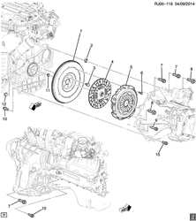 4-ЦИЛИНДРОВЫЙ ДВИГАТЕЛЬ Chevrolet Tracker/Trax - Europe 2013-2014 JG,JH76 ENGINE TO TRANSMISSION MOUNTING (LUJ/1.4-8, MANUAL M7Y)