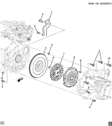 4-ЦИЛИНДРОВЫЙ ДВИГАТЕЛЬ Chevrolet Tracker/Trax - Europe 2014-2015 JG,JH76 ENGINE TO TRANSMISSION MOUNTING (LUJ/1.4-8, MANUAL MR5)