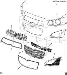 СИСТЕМА ОХЛАЖДЕНИЯ-РЕШЕТКА-МАСЛЯНАЯ СИСТЕМА Chevrolet Aveo/Sonic - LAAM 2014-2016 JC48 GRILLE/RADIATOR (RS PACKAGE WFK)