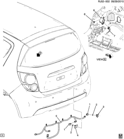 CHASSIS WIRING-LAMPS Chevrolet Aveo/Sonic - Europe 2012-2016 JH,JJ48-69 SENSOR SYSTEM/REAR OBJECT (PARKING ASSIST UD7)