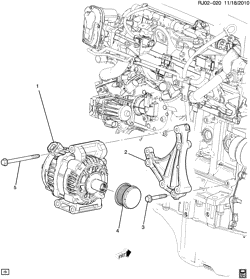 CABLEADO DE CHASIS-LUCES Chevrolet Aveo/Sonic - Europe 2012-2014 JG,JH,JJ48-69 GENERATOR MOUNTING (LSF/1.3R,LDV/1.3G, ELECTRIC STEERING NJ1)