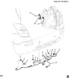 CHASSIS WIRING-LAMPS Chevrolet Tracker/Trax - Europe 2013-2016 JG,JH76 SENSOR SYSTEM/REAR OBJECT (PARKING ASSIST UD7)
