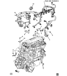 FIAÇÃO CHASSI-LÂMPADAS Chevrolet Tracker/Trax - LAAM 2014-2017 JB,JC76 WIRING HARNESS/ENGINE (LUJ/1.4-8)