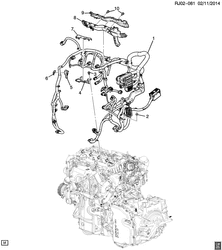 ЭЛЕКТРОПРОВОДКА ШАССИ - ЛАМПЫ Chevrolet Tracker/Trax - Europe 2015-2015 JG,JH76 WIRING HARNESS/ENGINE (LVL/1.6C)