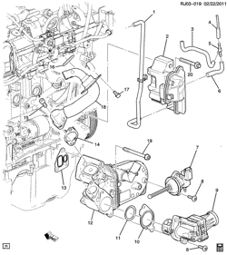 FUEL-EXHAUST-CARBURETION Chevrolet Aveo/Sonic - Europe 2012-2014 JG,JH,JJ48-69 E.G.R. VALVE & RELATED PARTS (LSF/1.3R,LDV/1.3G)