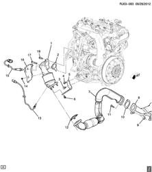 FUEL-EXHAUST-CARBURETION Chevrolet Tracker/Trax - Europe 2013-2015 JG,JH76 EXHAUST SYSTEM/FRONT (LUD/1.7L)