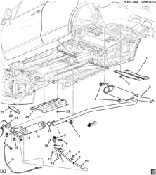 COMBUSTÍVEL-ESCAPAMENTO-CARBURAÇÃO Chevrolet Tracker/Trax - Europe 2013-2015 JG,JH76 EXHAUST SYSTEM/REAR (LUD/1.7L)