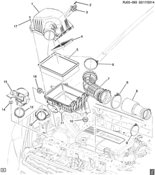 ТОПЛИВО-ВЫХЛОП-КАРБЮРАЦИЯ Chevrolet Tracker/Trax - Europe 2013-2015 JG,JH76 AIR INTAKE SYSTEM (LUD/1.7L)