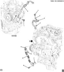 ТОПЛИВО-ВЫХЛОП-КАРБЮРАЦИЯ Chevrolet Tracker/Trax - LAAM 2015-2015 JB,JC76 TURBOCHARGER LUBRICATION SYSTEM (LVL/1.6C)