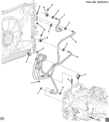 BOÎTE DE TRANSFERT Chevrolet Tracker/Trax - Europe 2013-2015 JG,JH76 AUTOMATIC TRANSMISSION OIL COOLER PIPES (LUD/1.7L, MH8)
