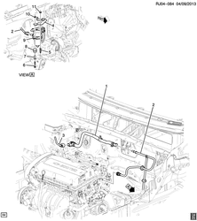 BOÎTE MANUELLE À 6 VITESSES Chevrolet Tracker/Trax - Europe 2013-2015 JG,JH76 BRAKE BOOSTER VACUUM LINES (RHD, AUTOMATIC MHB,MH8)