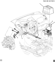 BOÎTE DE VITESSES AUTOMATIQUE Chevrolet Tracker/Trax - Europe 2013-2015 JG,JH76 SHIFT CONTROLS/MANUAL TRANSMISSION (MFH,M7Y,MZ4)