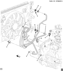 КОРОБКА ПЕРЕДАЧ-ТОРМОЗА Chevrolet Aveo/Sonic - Europe 2014-2016 JJ48 AUTOMATIC TRANSMISSION OIL COOLER PIPES (MH8)