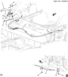 CAIXA TRANSFERÊNCIA Chevrolet Tracker/Trax - LAAM 2013-2017 JB,JC76 PARKING BRAKE SYSTEM (DRUM BRAKE JM4,J41)