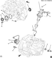 ТОРМОЗА Chevrolet Aveo/Sonic - Europe 2014-2014 JJ48 6-SPEED MANUAL TRANSMISSION (MR5) COMPONENTS