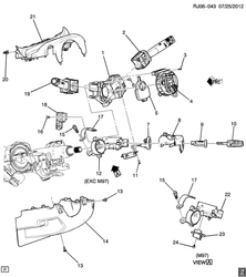 FRONT SUSPENSION-STEERING Chevrolet Tracker/Trax - LAAM 2013-2016 JB,JC76 STEERING COLUMN (PART 2) SWITCHES & COVERS