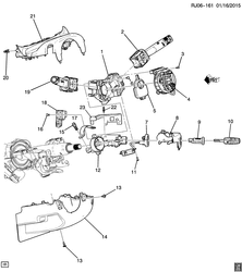 FRONT SUSPENSION-STEERING Chevrolet Tracker/Trax - Europe 2013-2016 JG,JH76 STEERING COLUMN PART 2 SWITCHES & COVERS
