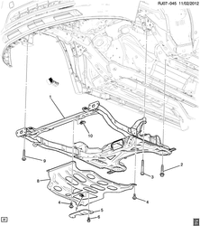 CHÂSSIS - RESSORTS - PARE-CHOCS - AMORTISSEURS Chevrolet Tracker/Trax - Europe 2013-2015 JG,JH76 FRAME & MOUNTING (LUJ/1.4-8, CHASSIS KIT XL4)