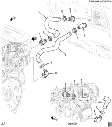 ЛИСТОВОЙ МЕТАЛЛ ПЕРЕДНЕЙ ЧАСТИ - ОБОГРЕВАТЕЛЬ - ТЕХОБСЛУЖИВАНИЕ Chevrolet Tracker/Trax - Europe 2015-2015 JG,JH76 HOSES & PIPES/HEATER (LVL/1.6C)