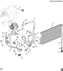 BODY MOUNTING-AIR CONDITIONING-INSTRUMENT CLUSTER Chevrolet Tracker/Trax - LAAM 2015-2015 JB,JC76 A/C REFRIGERATION SYSTEM (LVL/1.6C, REFRIGERENT KRV)
